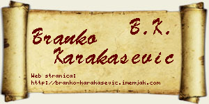 Branko Karakašević vizit kartica